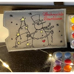 Stickdatei - Schneemann mit Weihnachtsbaum